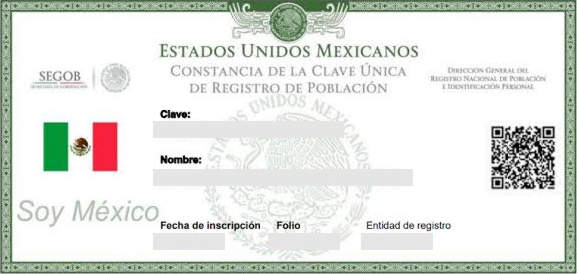 Imprimir CURP Mexico